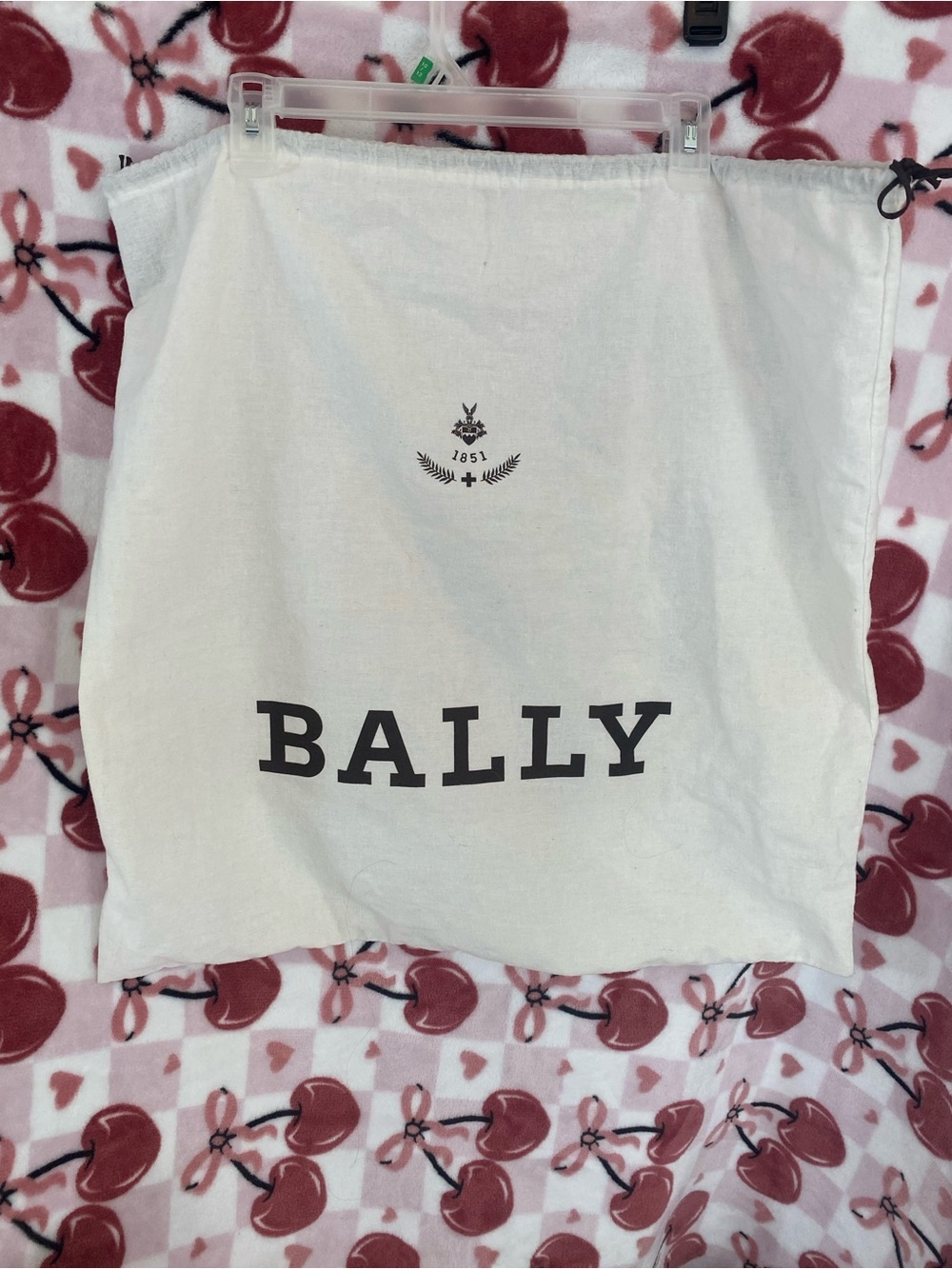 Bally White Logo Drawstring Dust Bag